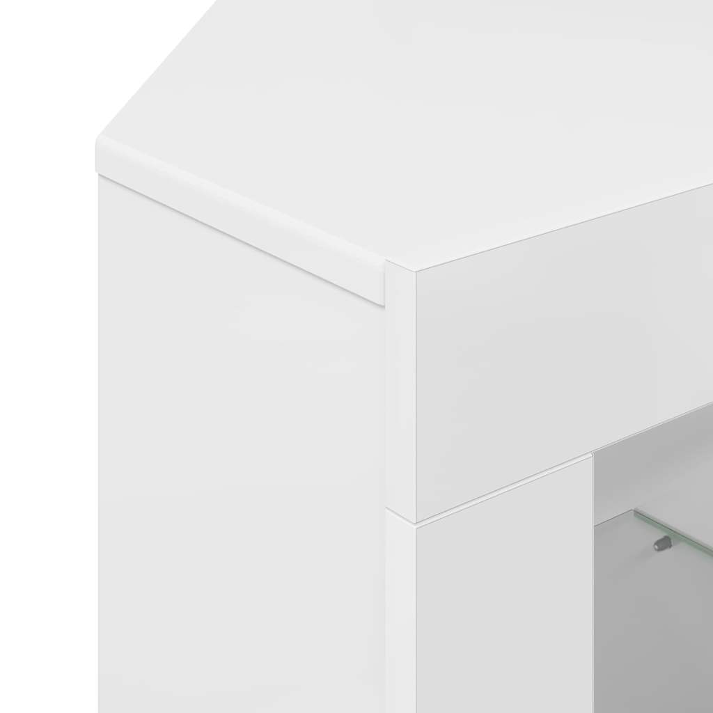 TV-Møbel Høyglans Hvit Hjørne LED TV-skap 100x40x68cm