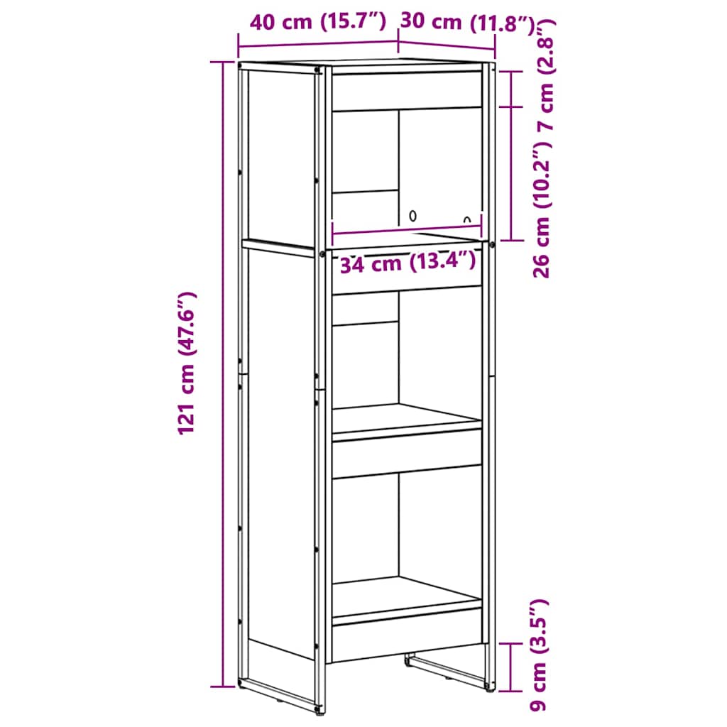 Bokhylle Gammelt Tre 80 x 30 x 155 cm