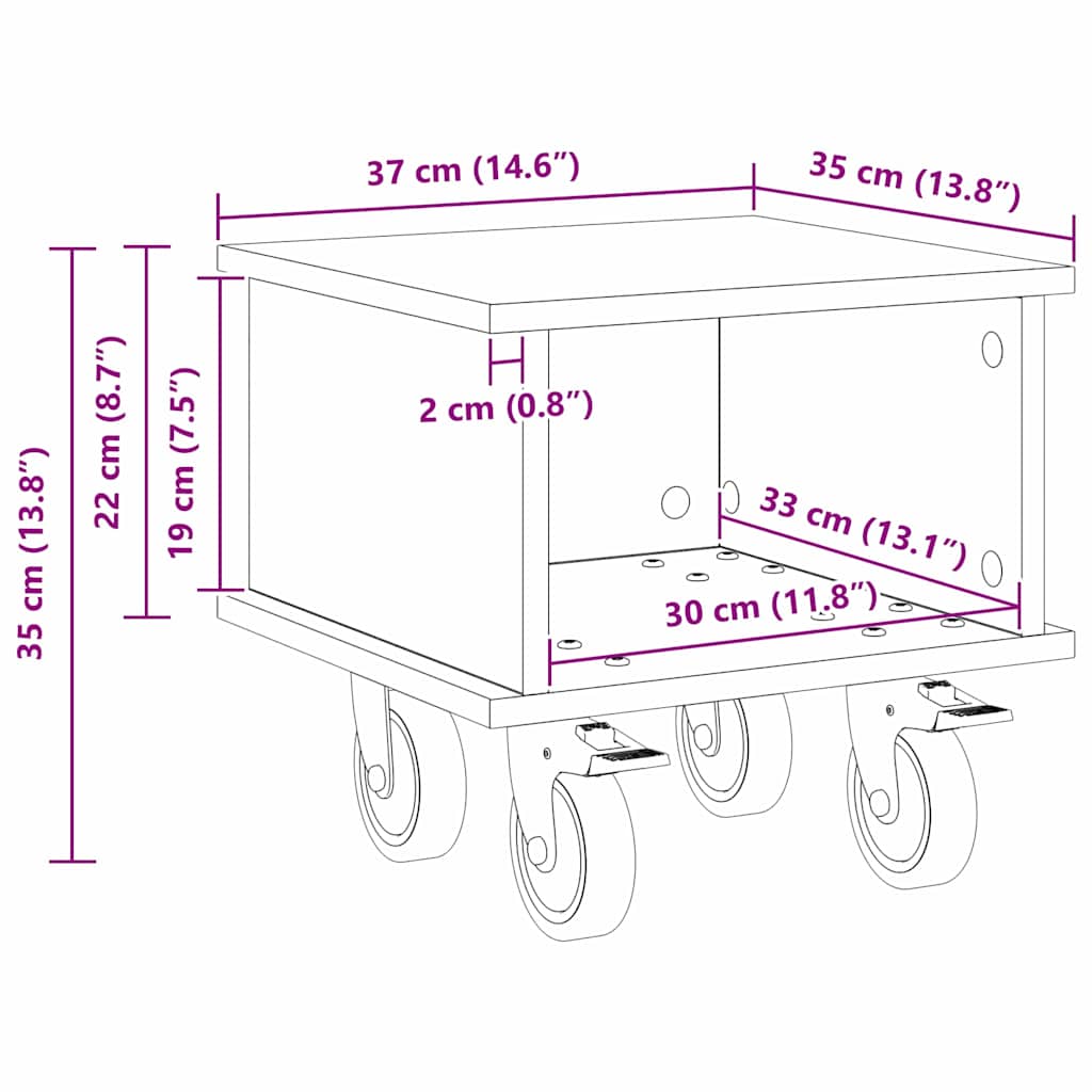TV-Møbel Svart Eik TV-benk 37 x 35 x 35 cm