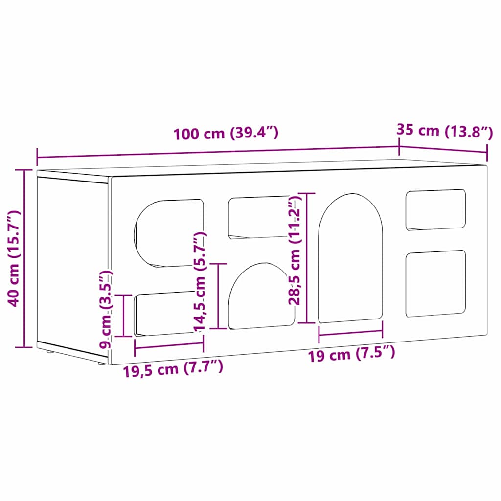 TV-Møbel Svart TV-skap 100 x 35 x 40 cm