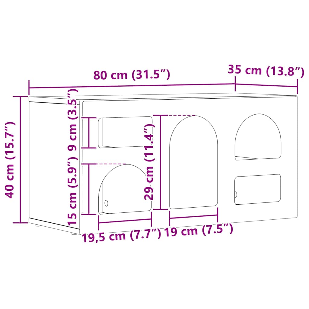 TV-Møbel Sonoma Eik TV-skap 80 x 35 x 40 cm