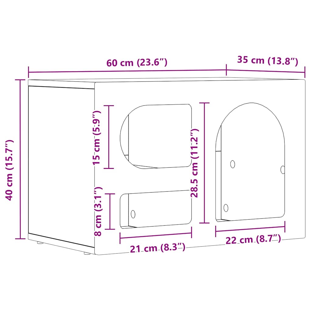 TV-Møbel Svart TV-skap 60 x 35 x 40 cm