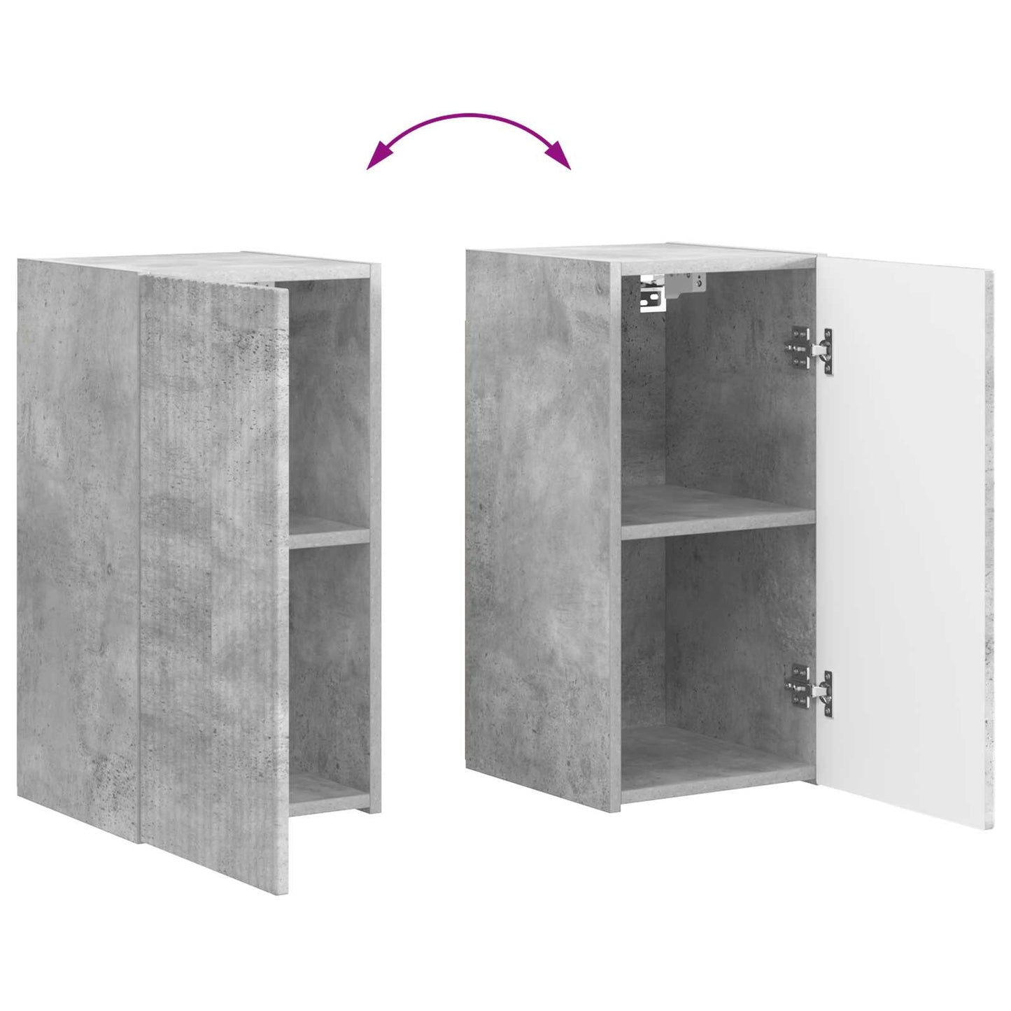 TV-benksett 6 pcs Betonggrå Konstruert tre