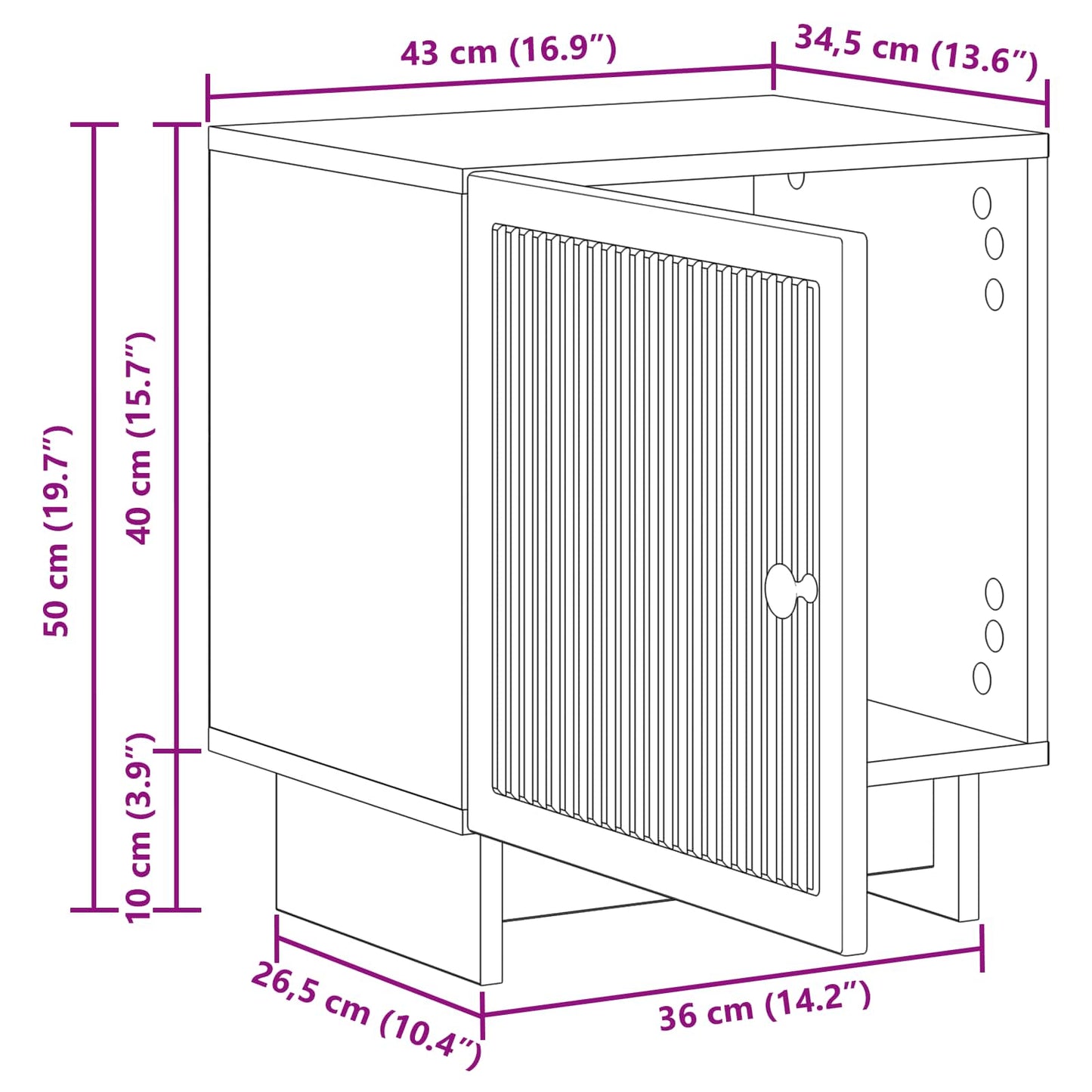 Nattbordskap 2 pcs Svart 43 x 34,5 x 50 cm Konstruert tre