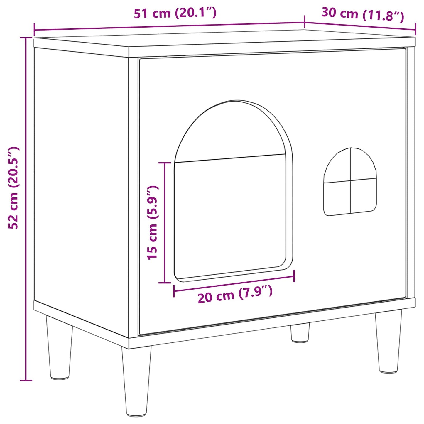 Katt Hus Gammelt tre 51 x 30 x 52 cm Konstruert tre