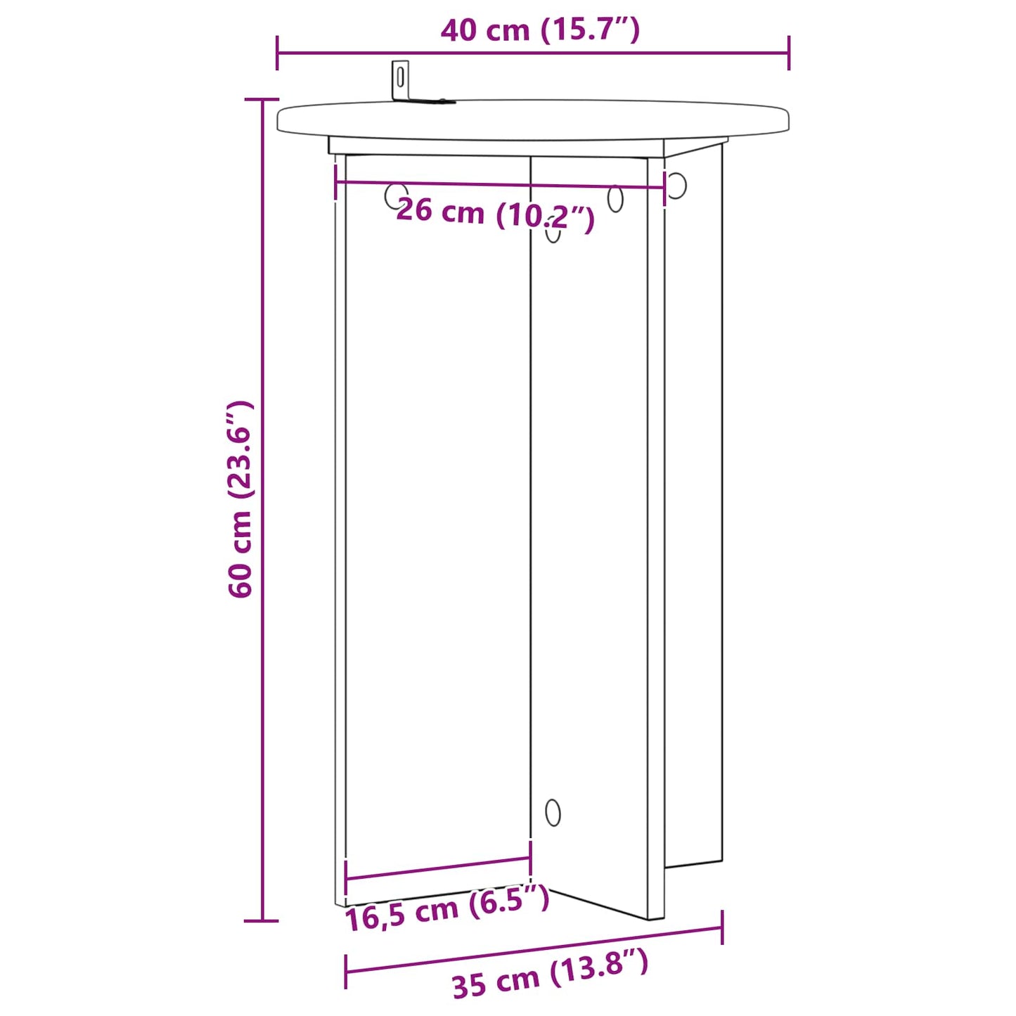 Planteholder 2 pcs Svart Ø40 x 60 cm Konstruert tre