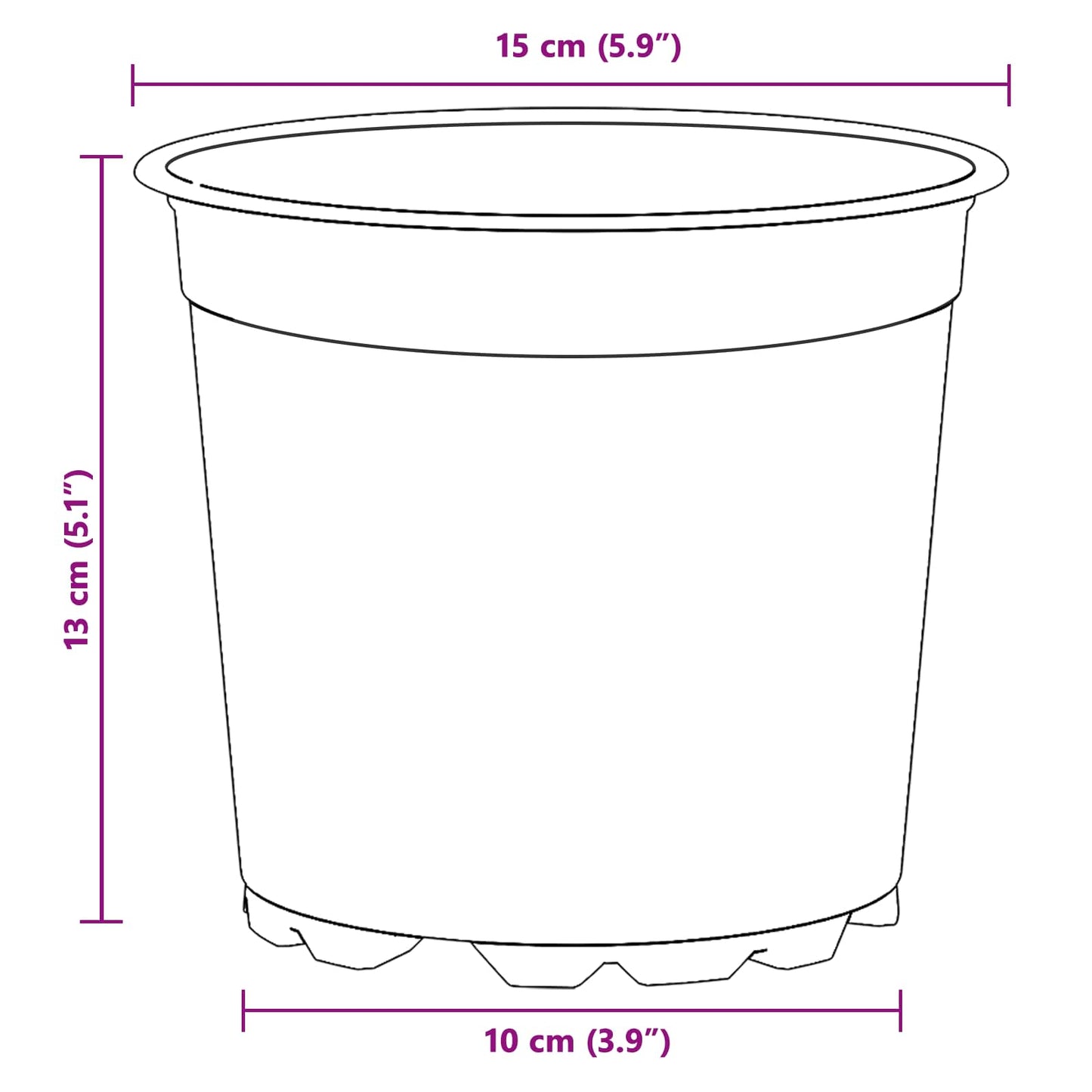 Blomsterpotte 200 pcs Terrakotta Ø 15 x 13 cm Plast