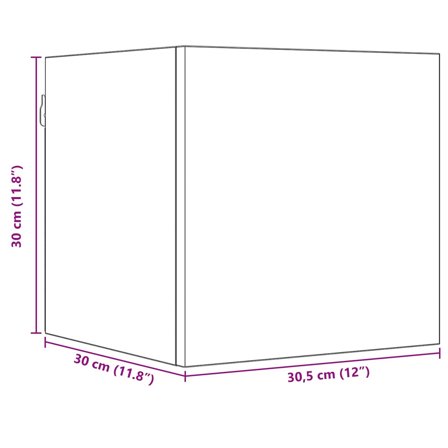 Vegghengt TV-hylle 8 pcs Svart eik 30,5 x 30 x 30 cm