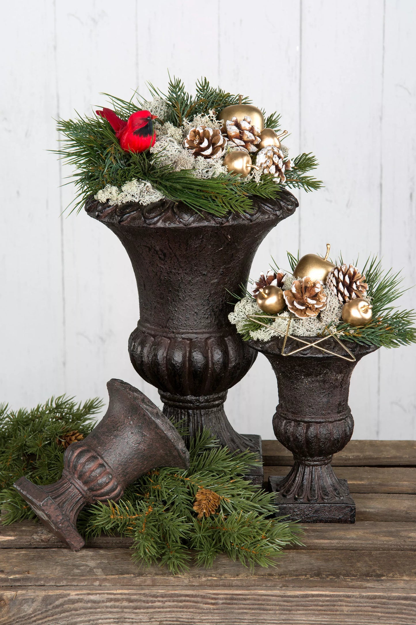 Blomsterpotte Blomsterkrukke Pokal antikk brun - 30cm