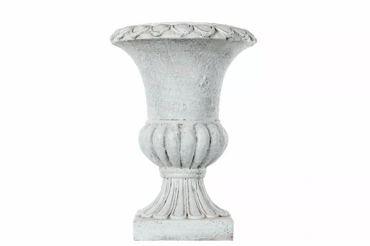 Blomsterpotte Blomsterkrukke Pokal Antikk hvit - 30cm