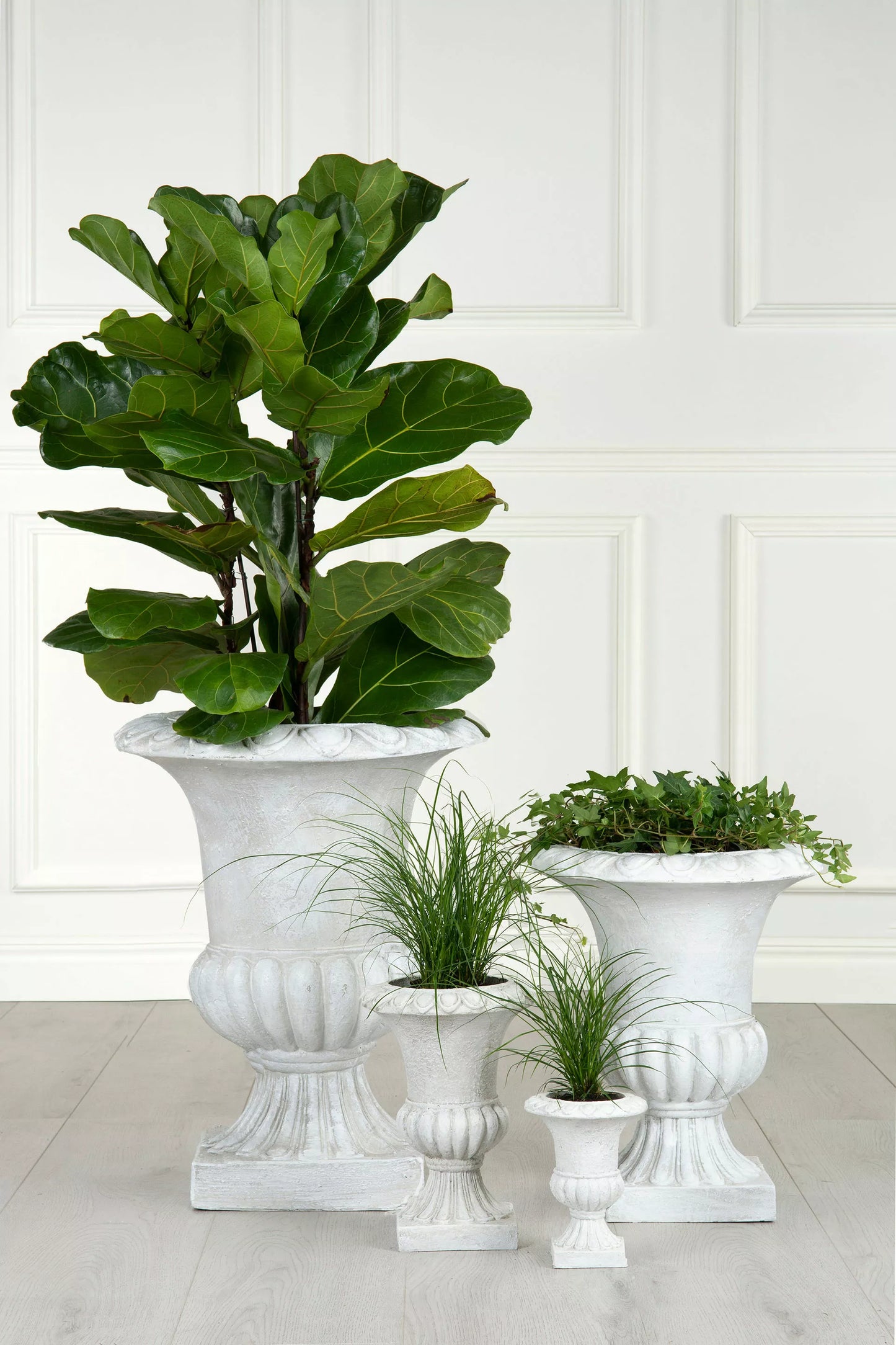 Blomsterpotte Blomsterkrukke Pokal Antikk hvit - 30cm