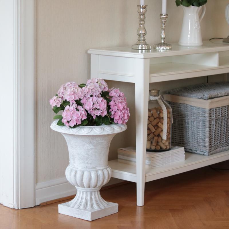 Blomsterpotte Blomsterkrukke Pokal Antikk hvit - 45cm