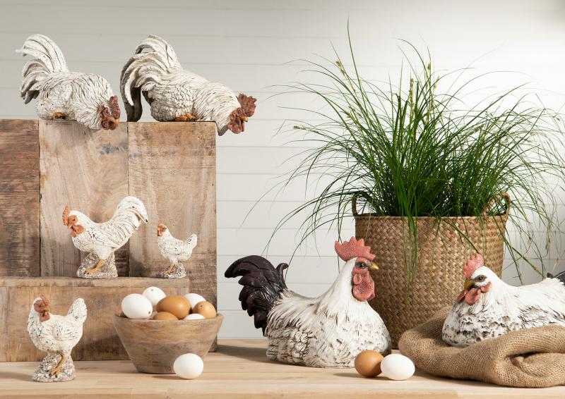 Påskepynt Hane Liggende Poly 37x20x24cm