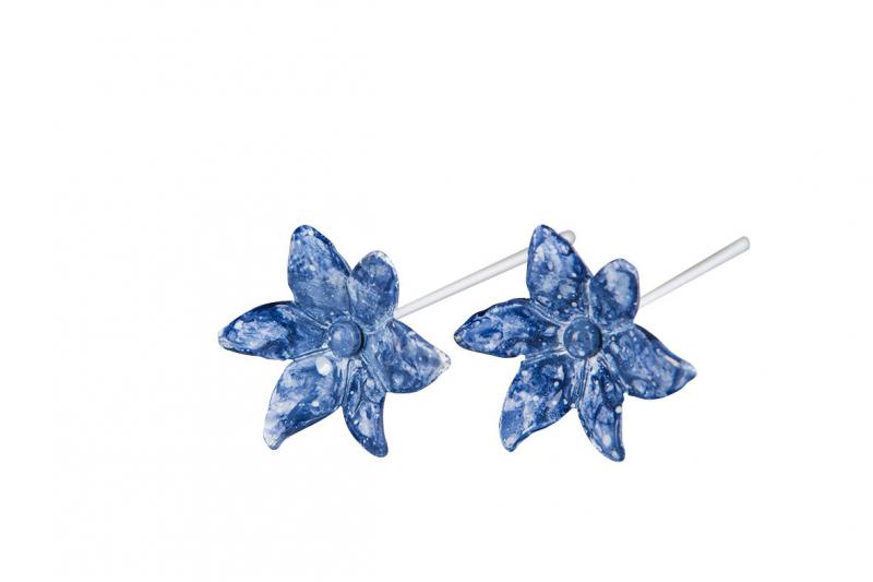 Pynt Blomst stick Mørkeblå Poly 3,5 cm 2-pack