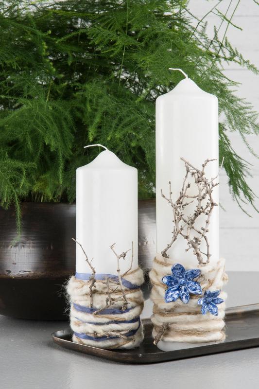 Pynt Blomst stick Mørkeblå Poly 3,5 cm 2-pack