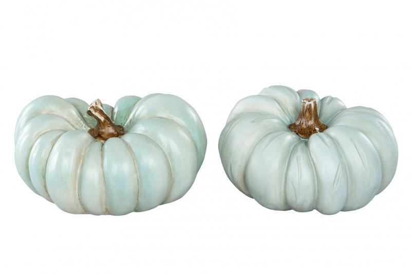 Dekorasjon Gresskar Minty Poly Mix 20cm 2-pack
