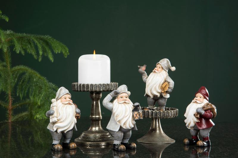 Innendørs Julepynt Nisse Rød 15cm Mix 3-pack