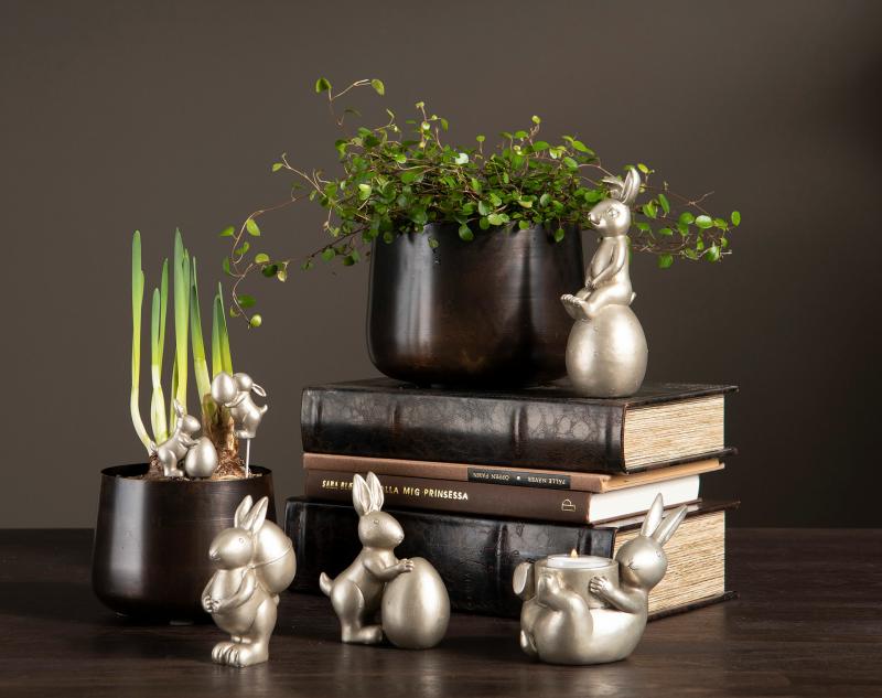 Påskepynt Kanin Trio Stick Champagne Mix Poly 6-pack