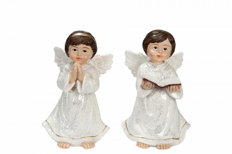 Dekorasjon Engel Barn Mix Poly 2-pack