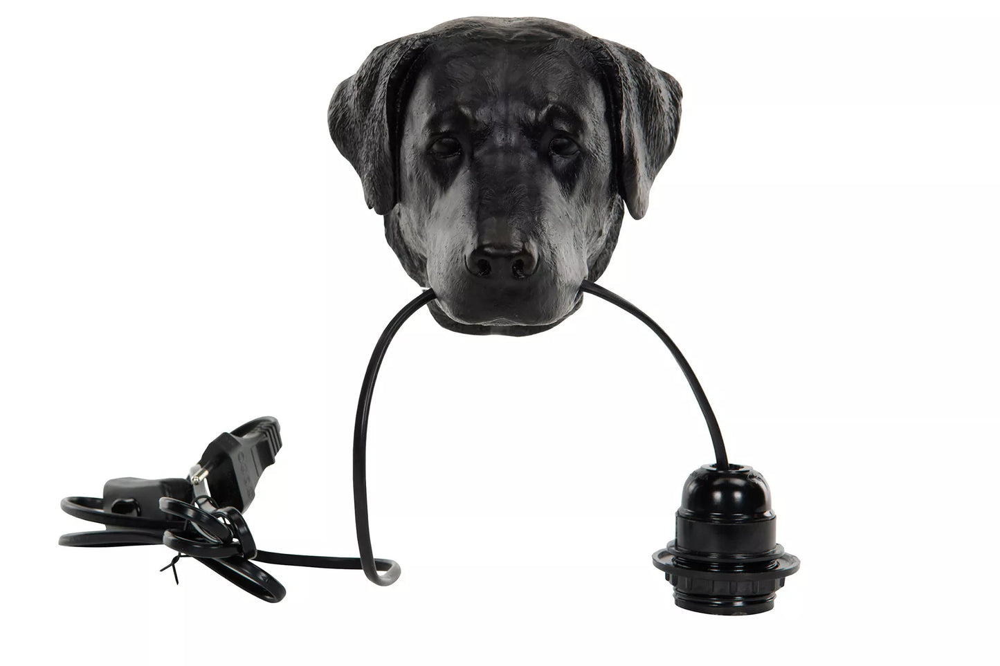 Vegglampe Hund Sort Brun 12x13cm