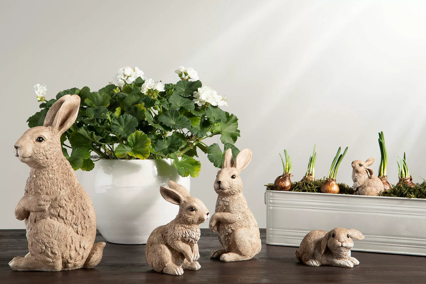 Påskepynt Kanin Brun Poly 18x33,5cm