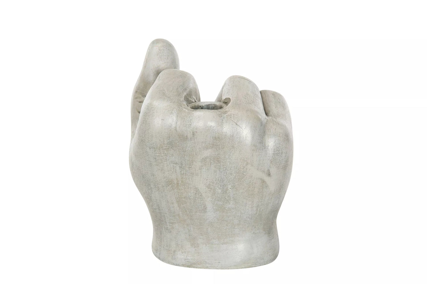 Lysestake Finger Grå Poly 12x10x14,5cm