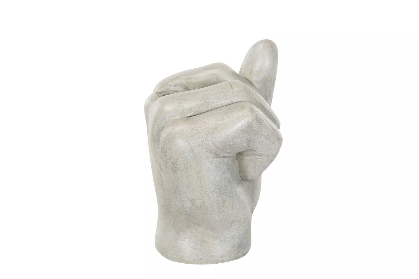 Lysestake Finger Grå Poly 12x10x14,5cm