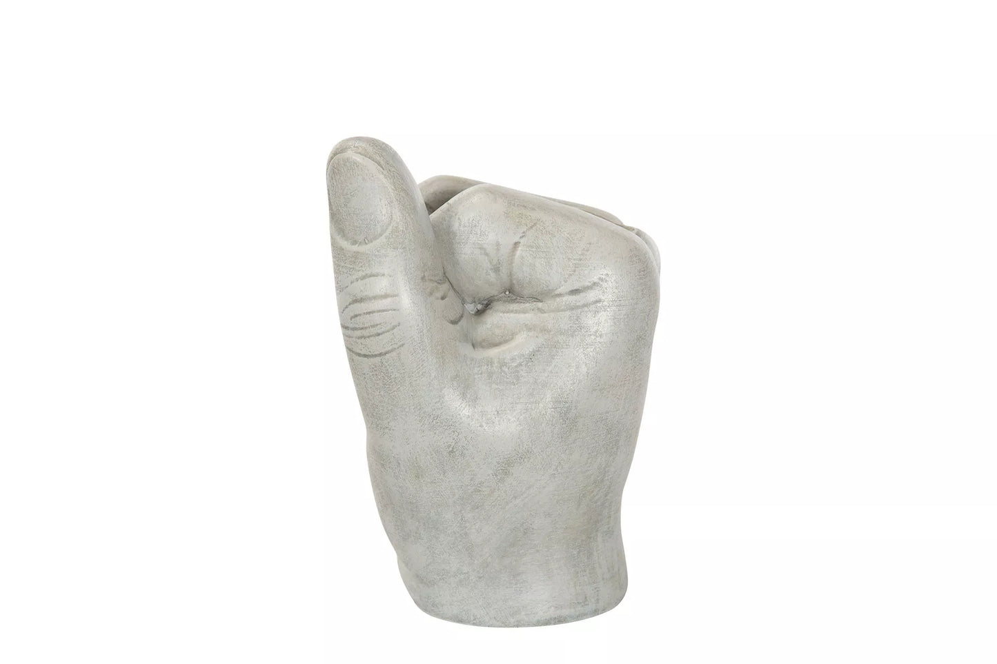 Lysestake Finger Grå Poly 12x10x14,5cm