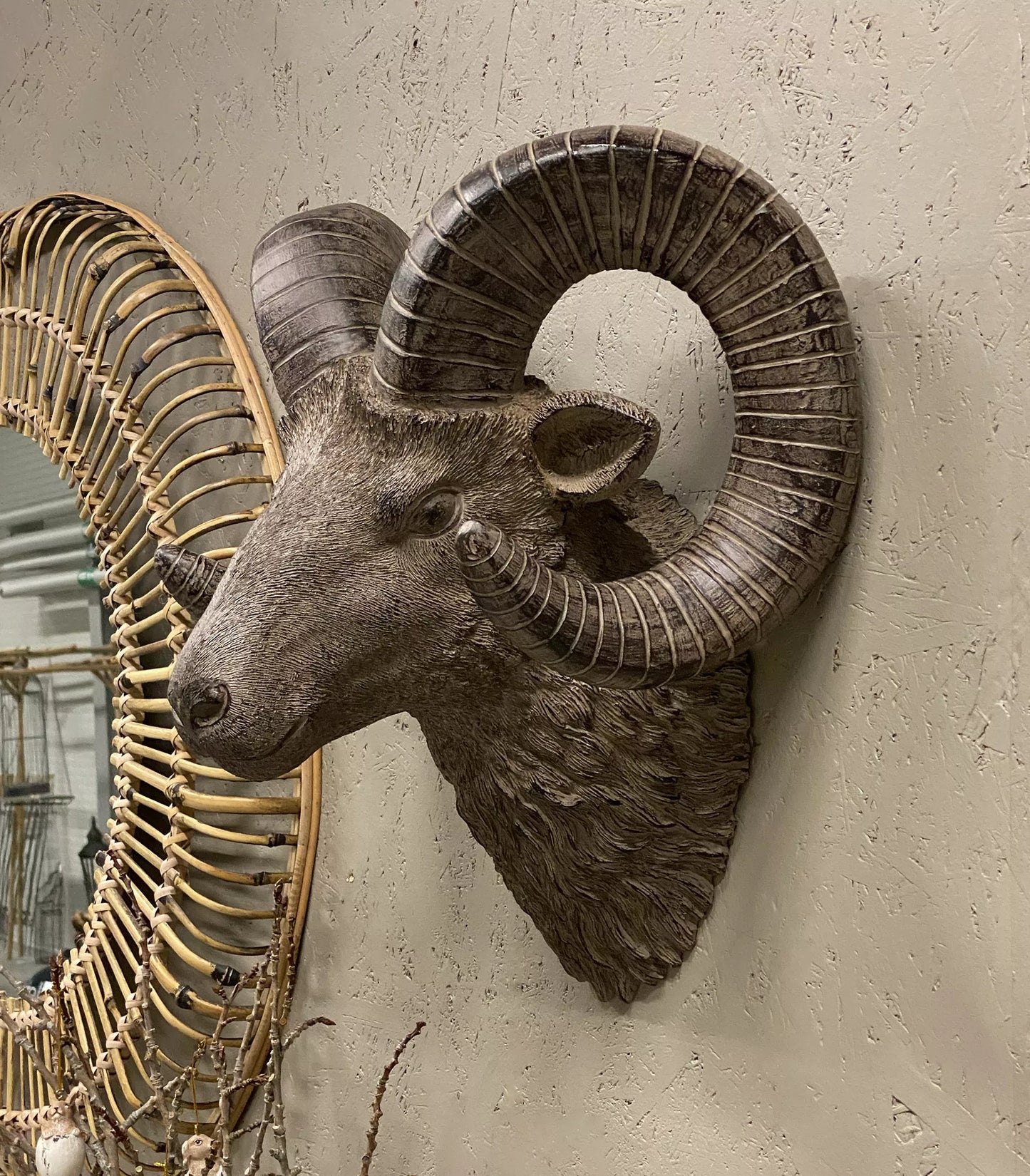 Veggdekorasjon Dyr Bukk Vegg Brun Poly