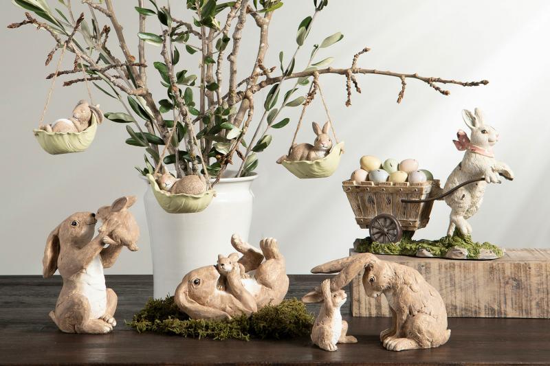 Påskepynt Kanin Kosebrun Poly