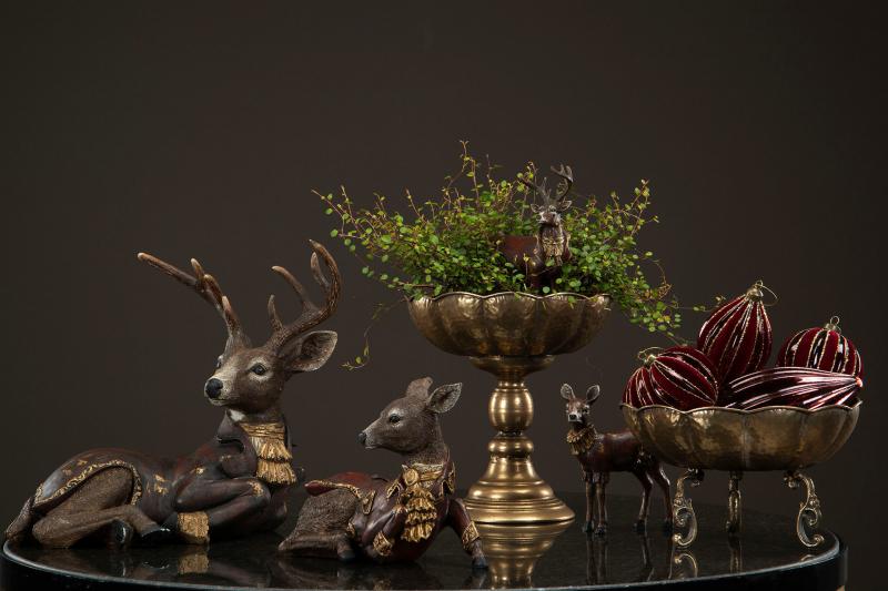 Innendørs Julepynt Hjort Hvilende Poly 27x13x20cm