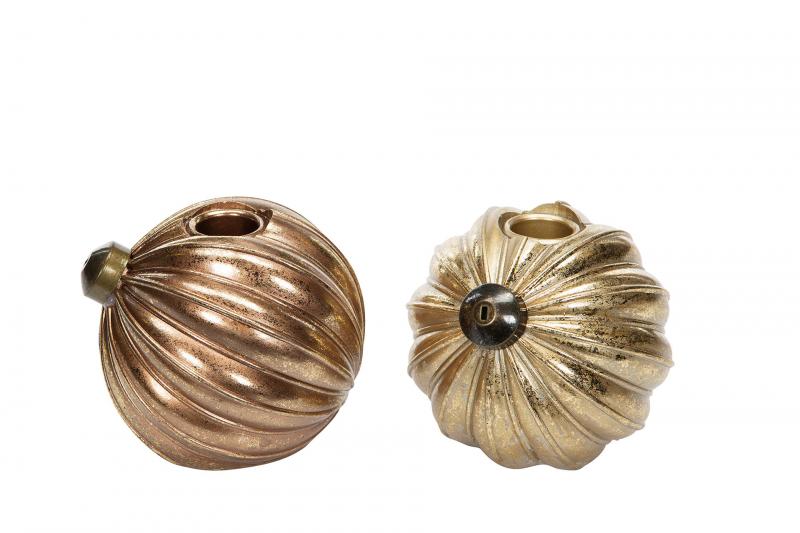 Julelysestake julekule Mix Ø10x9cm 2-pack