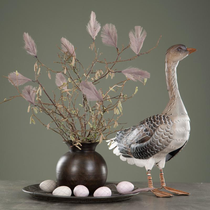 Påskepynt Fjær Syntetisk tråd Lilla 17cm 12stk