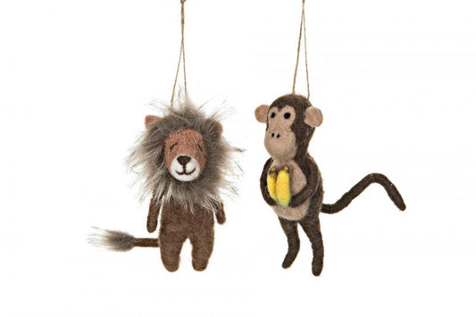 Ulldyr Ape Løve Anheng Mix 13cm 2-pack