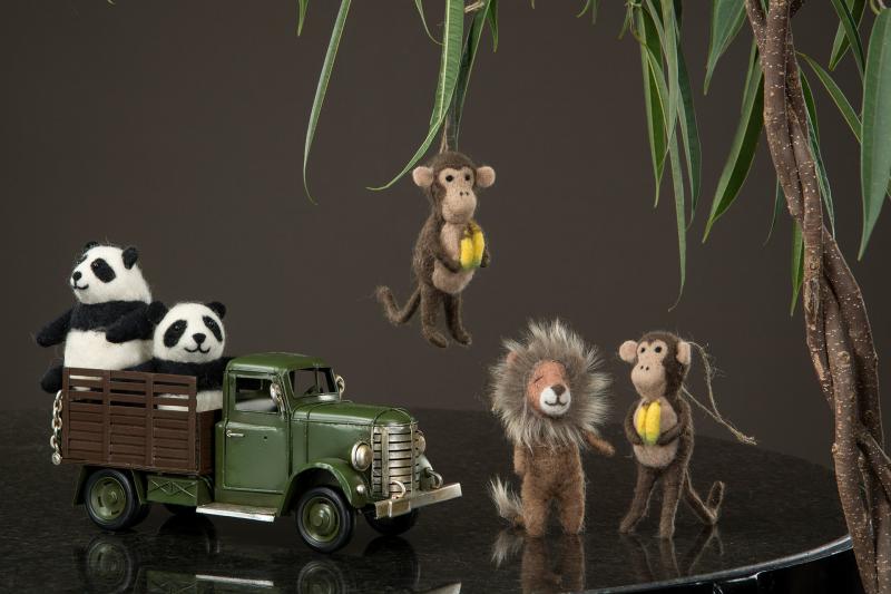 Ulldyr Ape Løve Anheng Mix 13cm 2-pack