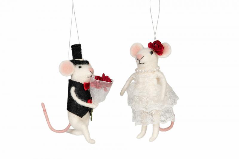 Ulldyr Brud og brudgom Mus Mix 2-pack