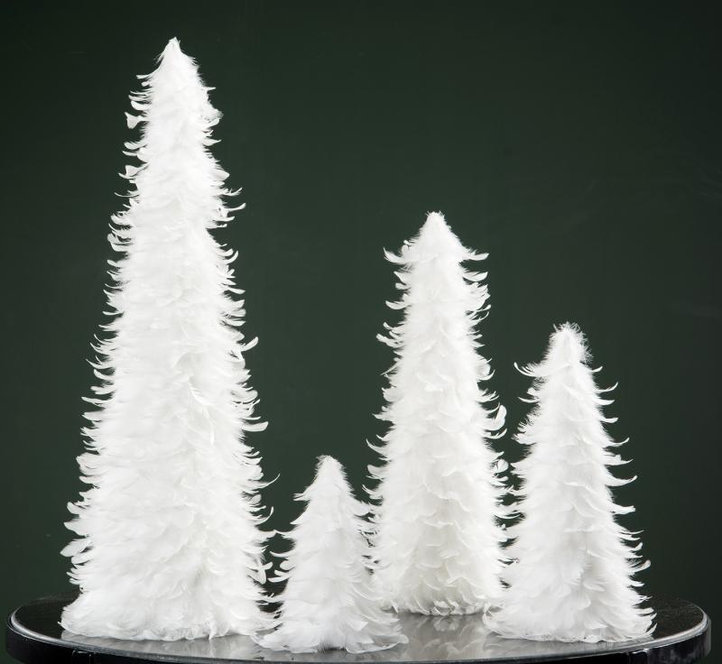 Innendørs Julepynt Gran fjær Hvit 25cm 2-pack