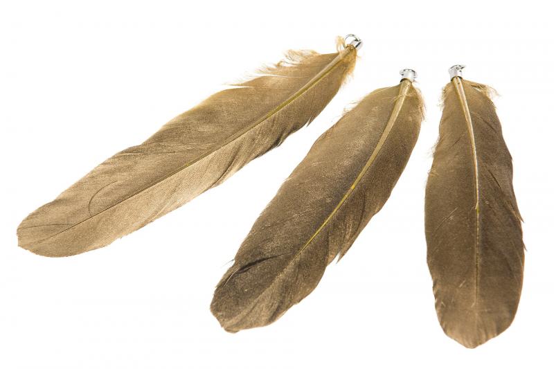 Påskepynt Fjær Hengende Chic Gull Mørk 15cm 15stk