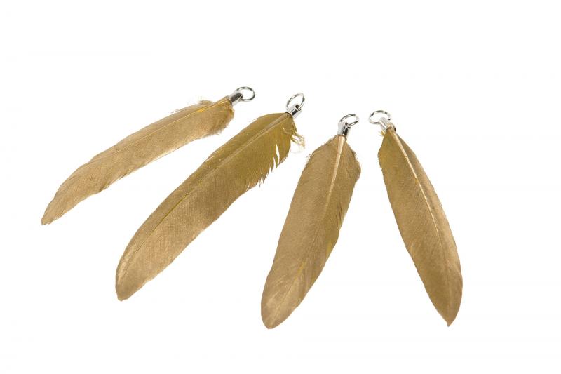 Påskepynt Fjær Hengende Chic Gull Mørk 10cm 20stk