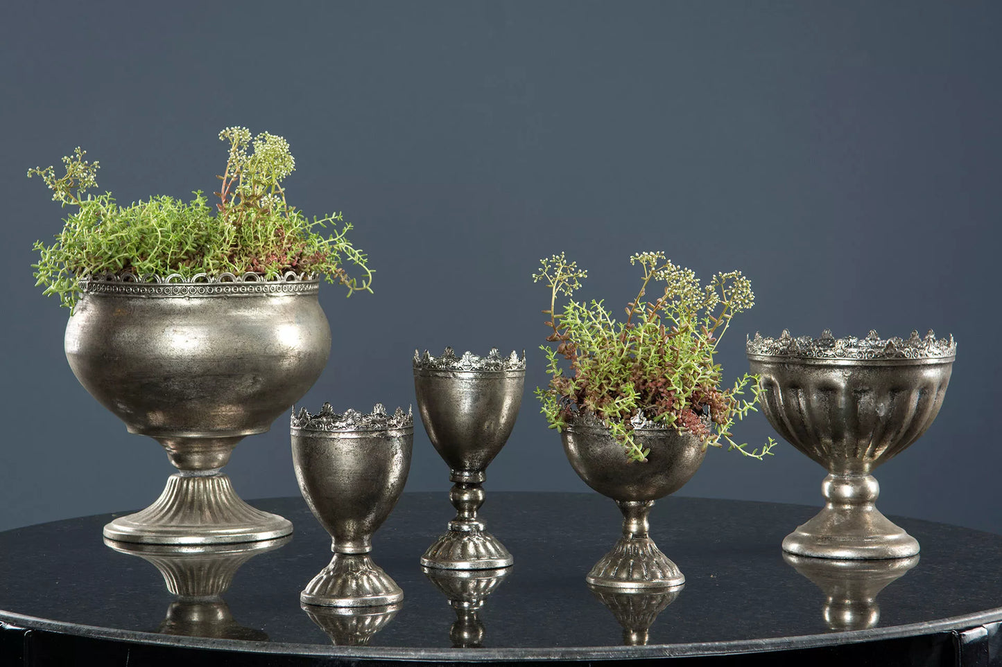 Blomsterpotte Blomsterkrukke Pokal Vito Antik Sølv 23x25cm