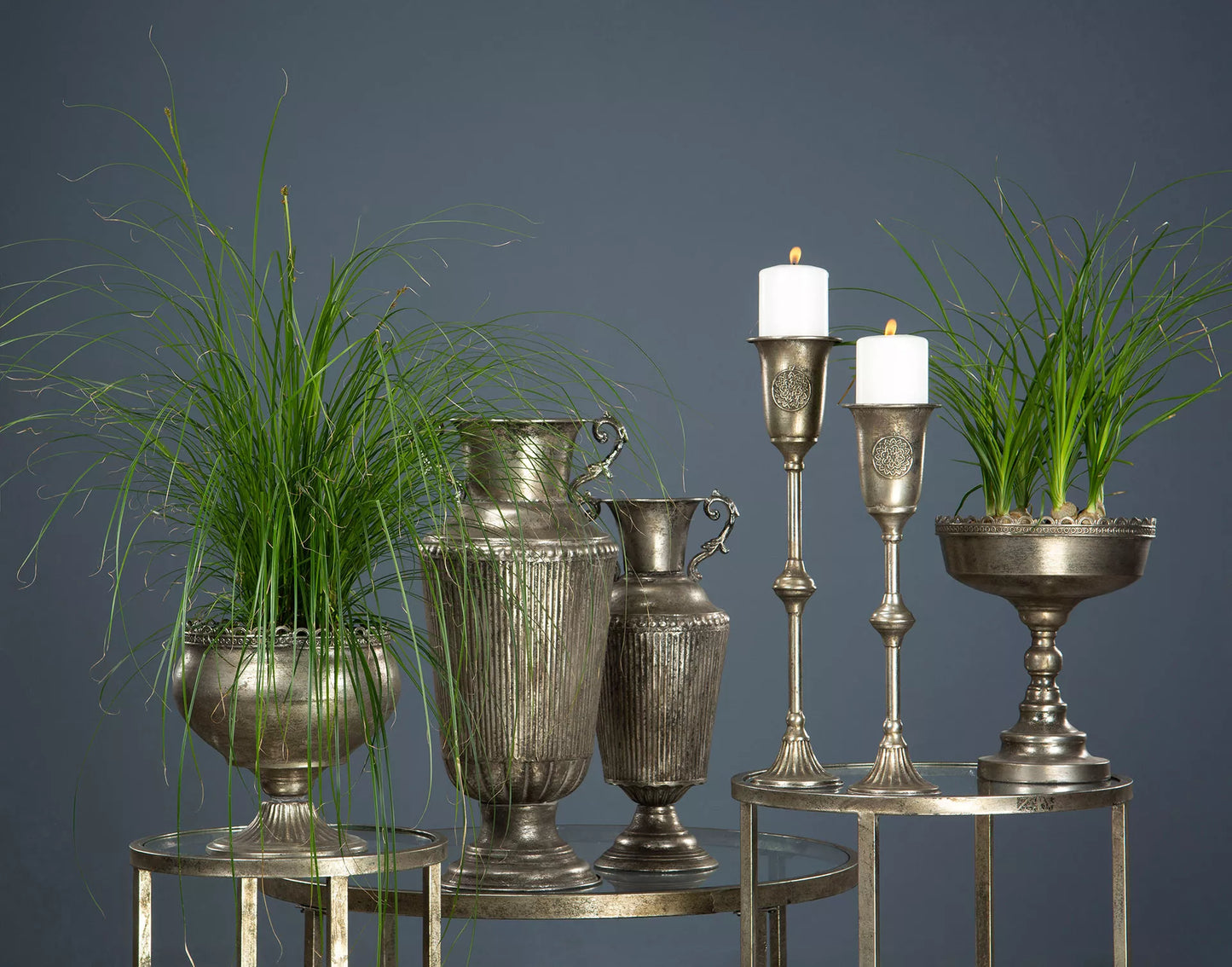 Blomsterpotte Blomsterkrukke Pokal Vito Antik Sølv 23x25cm