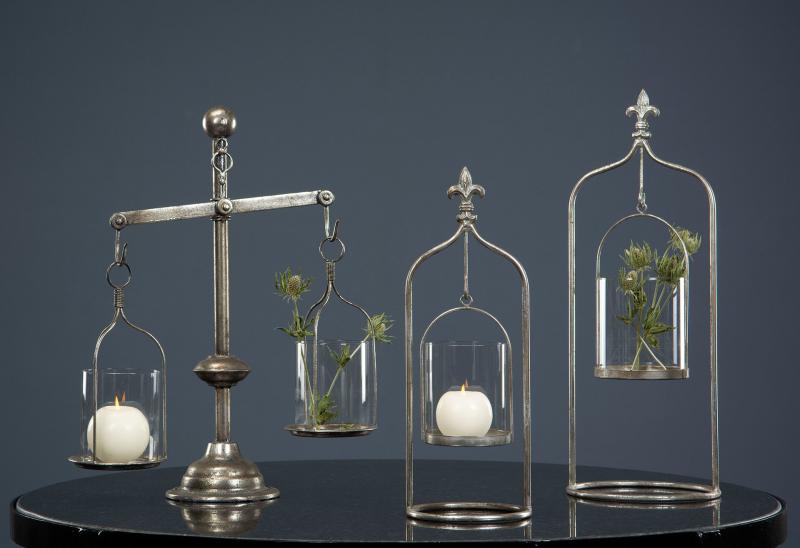 Lyslykt Vase stativ Sølv 20x50cm