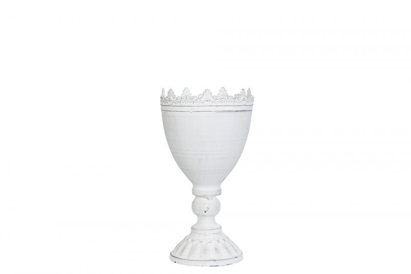 Blomsterpotte Blomsterkrukke krone 18,5 cm Antikkhvit
