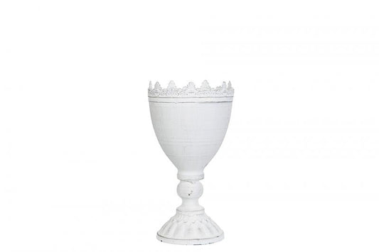 Blomsterpotte Blomsterkrukke krone 18,5 cm Antikkhvit