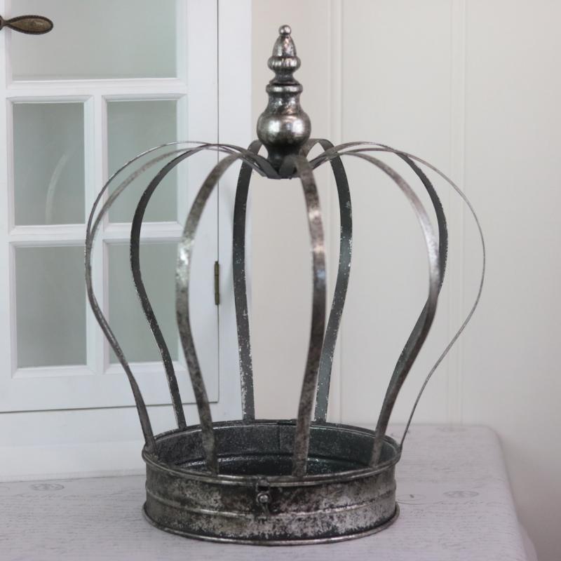 Dekorasjon Krone Lysestake Ornament Sølv Ø32x40cm 2-pack