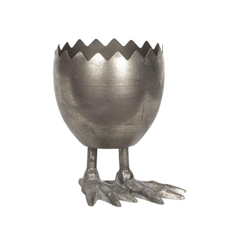 Blomsterpotte Blomsterkrukke Bein Egg Sølv 13x17cm 1 stk
