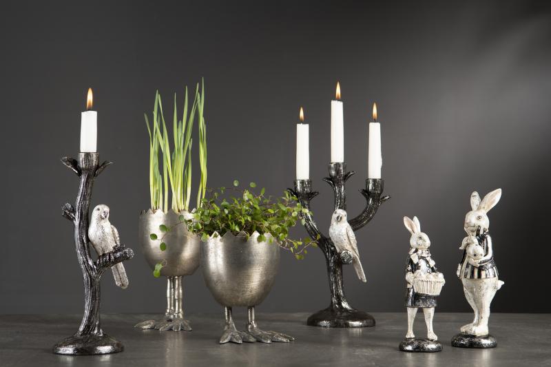 Blomsterpotte Blomsterkrukke Bein Egg Sølv 13x17cm 1 stk