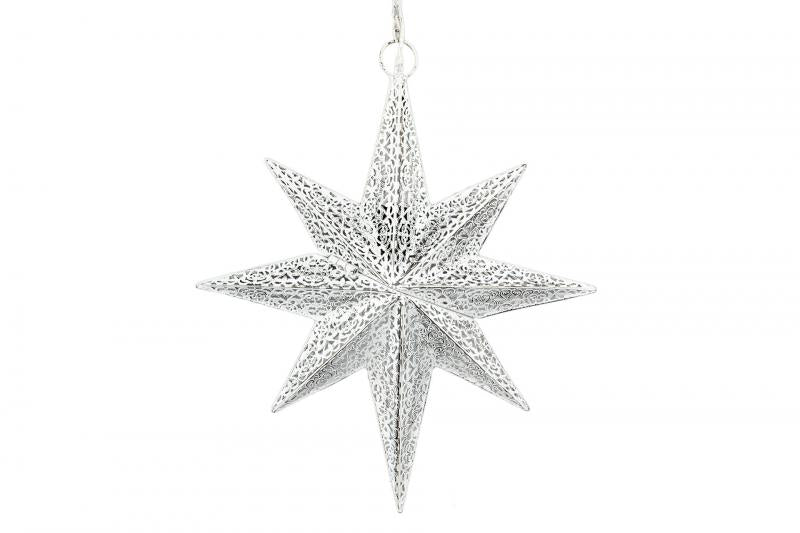 Adventsstjerne belysning - Antikk hvit 50 cm