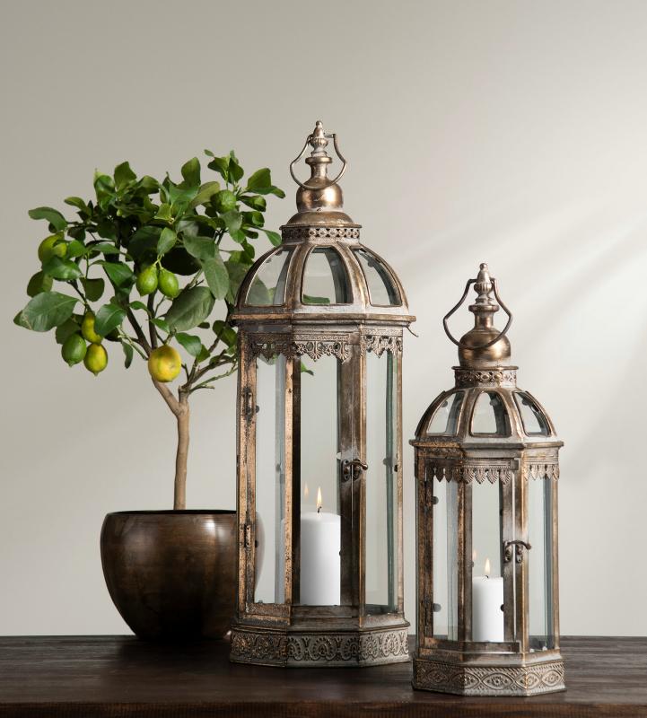 Lyslykt Panorama 2-pack - Gyldenbrun