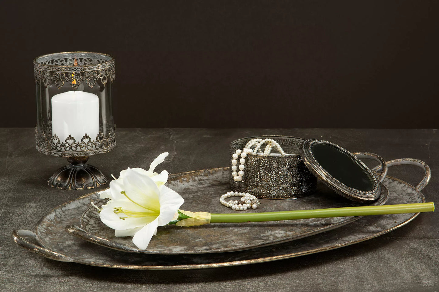 Lyslykt Lyslykte på fot Tindra - gyllenbrun